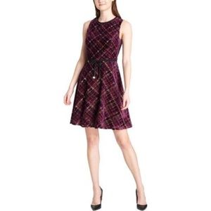 Tommy Hilfiger Size 16 Velvet Plaid Scuba Dress